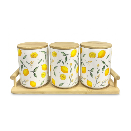 Porcelain Jar Set - 3 Pcs